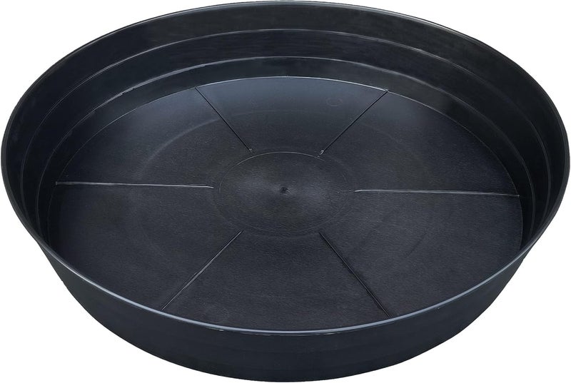 LWALRS 25 Inch Extra Large Plant Saucers, Extra-Deep 4.25 in Black Drip Trays for Flower Pot, Heavy Duty Drainage Tray Indoors No Holes, 2 Pack Plastic Planter Plate Water Catcher for Pots Base 20 21 22 in - Image 1